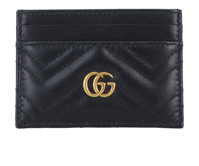 Gucci Marmont Card Holder, &pound;160, Accessories, Black, Leather, Front view